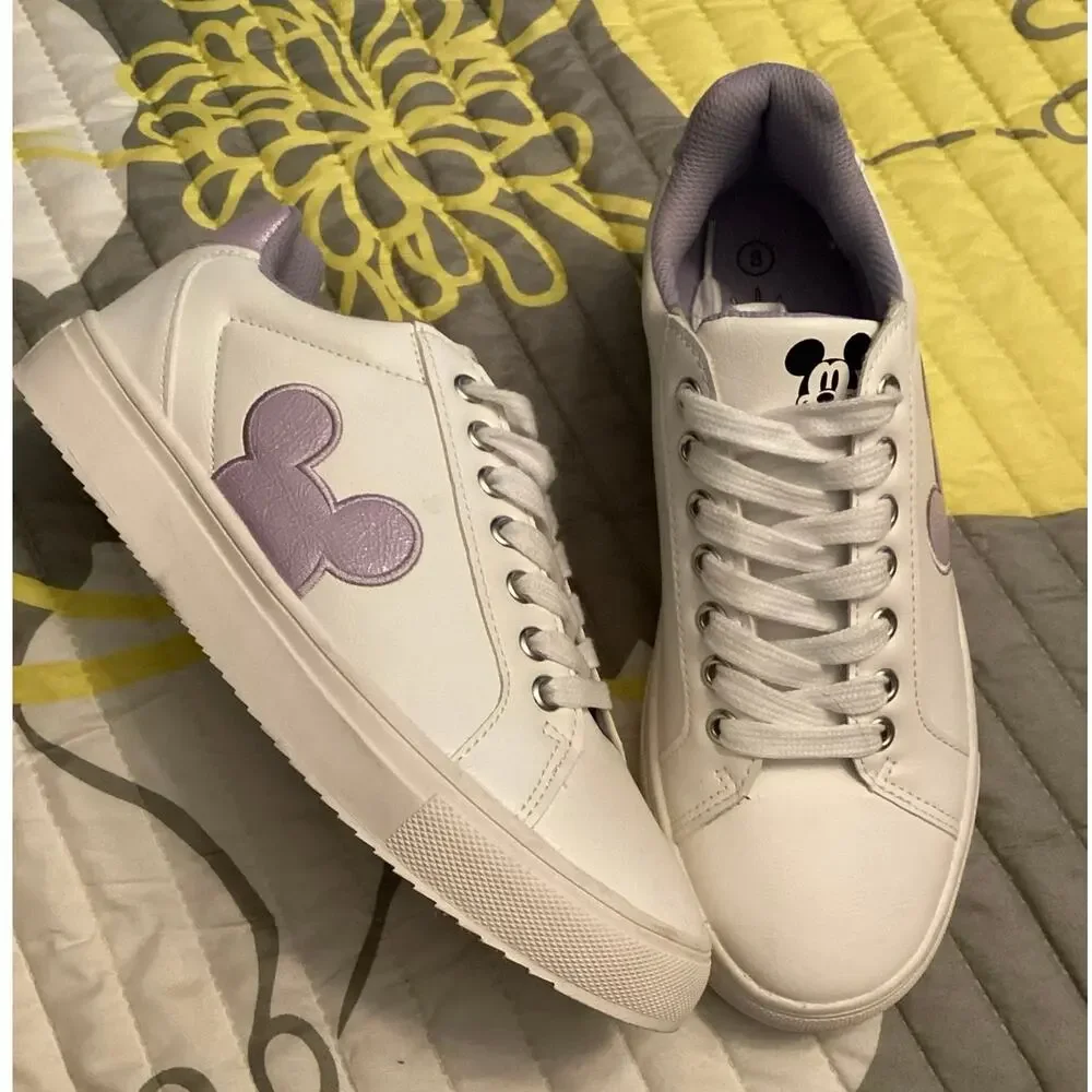Disney Mickey Mouse Character Court Ladies' Sneakers Lavender Sz 8